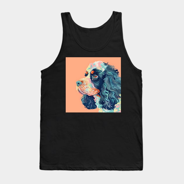 70s American Water Spaniel Vibes: Pastel Pup Parade Tank Top by NatashaCuteShop